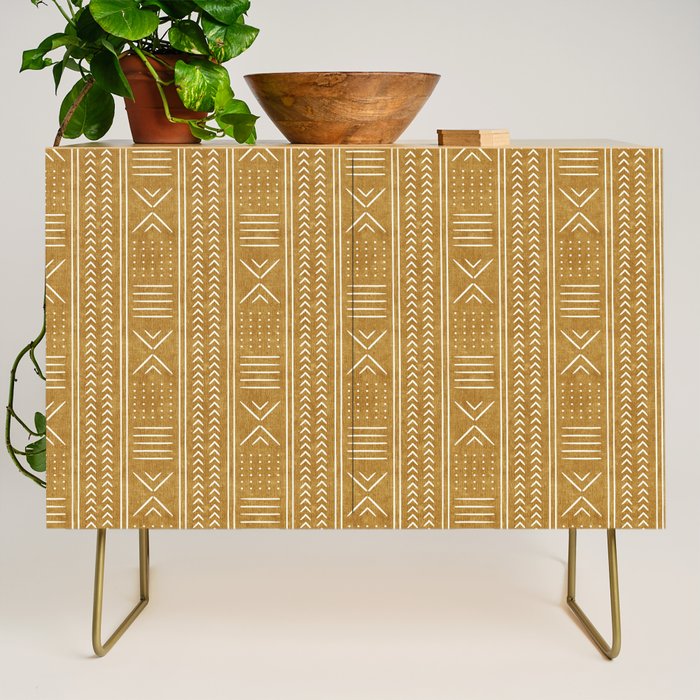mustard mud cloth - arrow cross Credenza Gallery Image 1