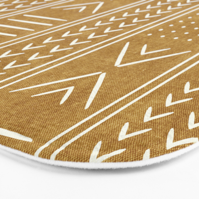mustard mud cloth - arrow cross Bath Mat Gallery Image 3
