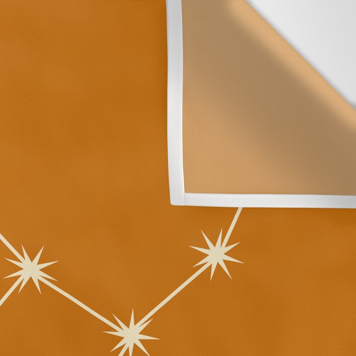 Virgo Zodiac Star Constellation Line Art Orange Wall Tapestry Gallery Image 3