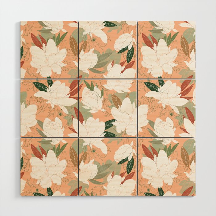 Big floral blossoms PF24 Wood Wall Art Gallery Image 1