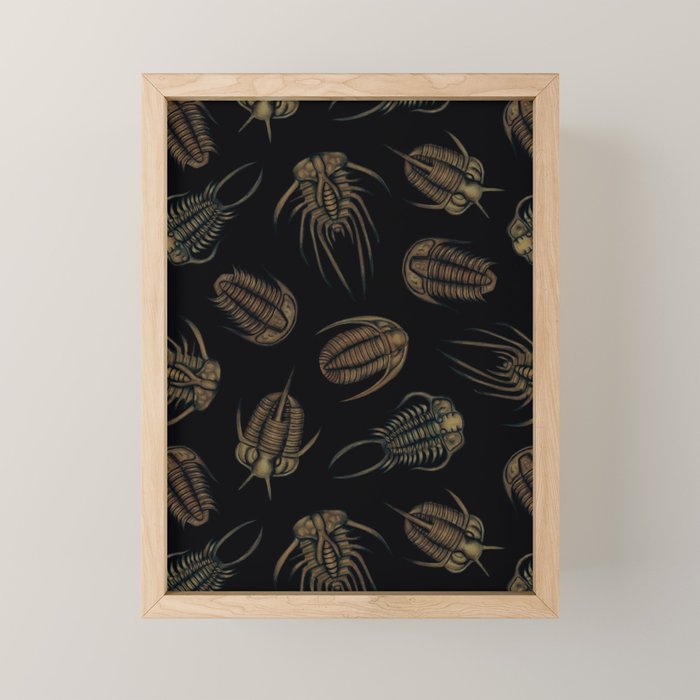 Trilobites - Marine Fossil Pattern Mini Art Print Gallery Image 1