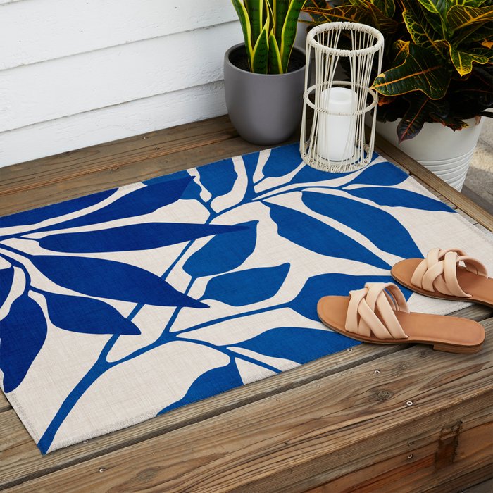 Indigo Forest - Minimal Botanical  Outdoor Rug Gallery Image 2