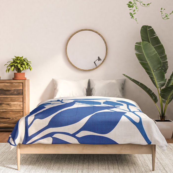 Indigo Forest - Minimal Botanical  Comforter Gallery Image 3