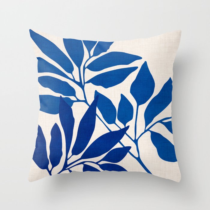Indigo Forest - Minimal Botanical  Throw Pillow Gallery Image 6