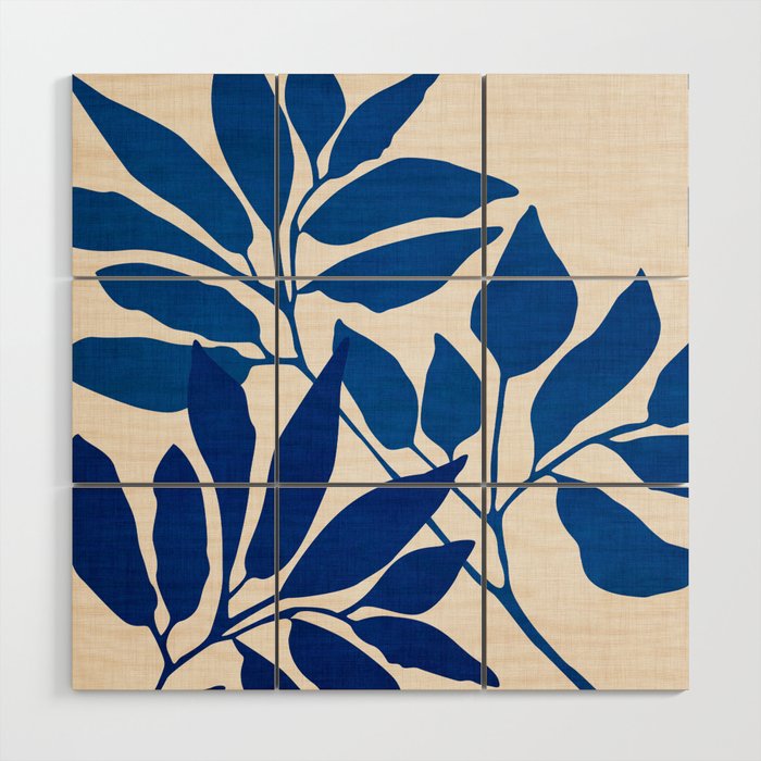 Indigo Forest - Minimal Botanical  Wood Wall Art Gallery Image 1