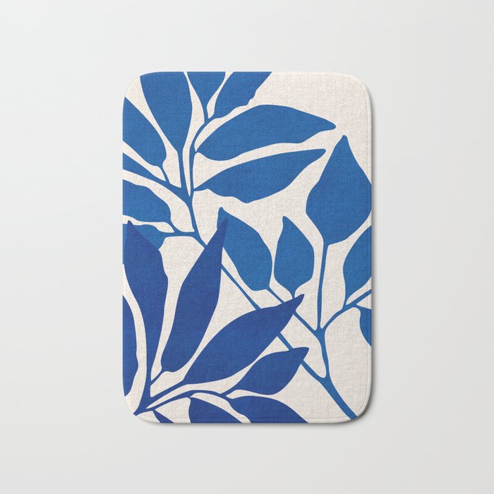 Indigo Forest - Minimal Botanical  Bath Mat Gallery Image 1