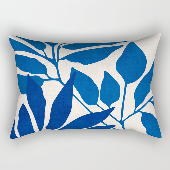 Indigo Forest - Minimal Botanical  Rectangular Pillow Gallery Image 1