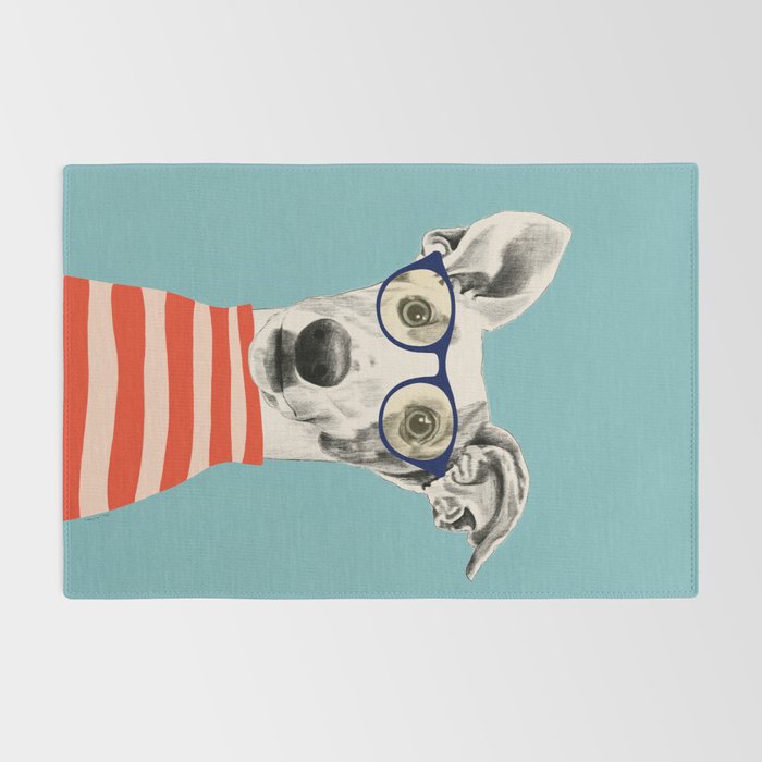 Portrait of a greyhound dog II Rug Gallery Image 2