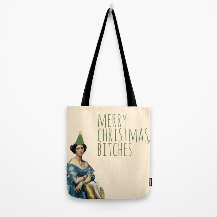 Merry Christmas, Bitches - Funny Rude Xmas Holiday Wishes Tote Bag Gallery Image 2