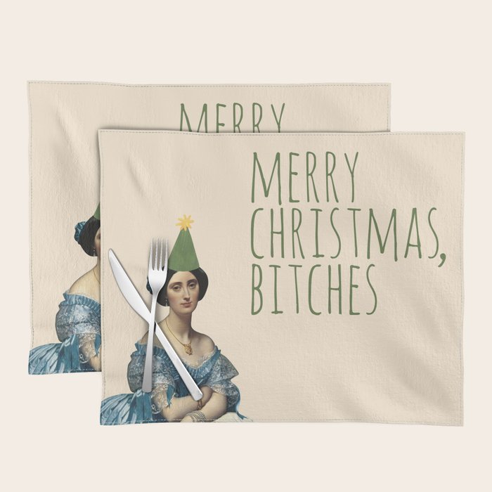Merry Christmas, Bitches - Funny Rude Xmas Holiday Wishes Placemat Gallery Image 1