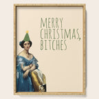 Merry Christmas, Bitches - Funny Rude Xmas Holiday Wishes Serving Tray Gallery Image 1