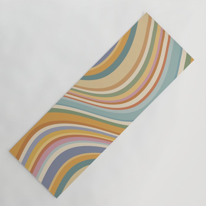 Wavy Stripes VI - Vintage Pastel Yoga Mat Gallery Image 1