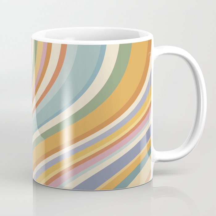 Wavy Stripes VI - Vintage Pastel Coffee Mug Gallery Image 1