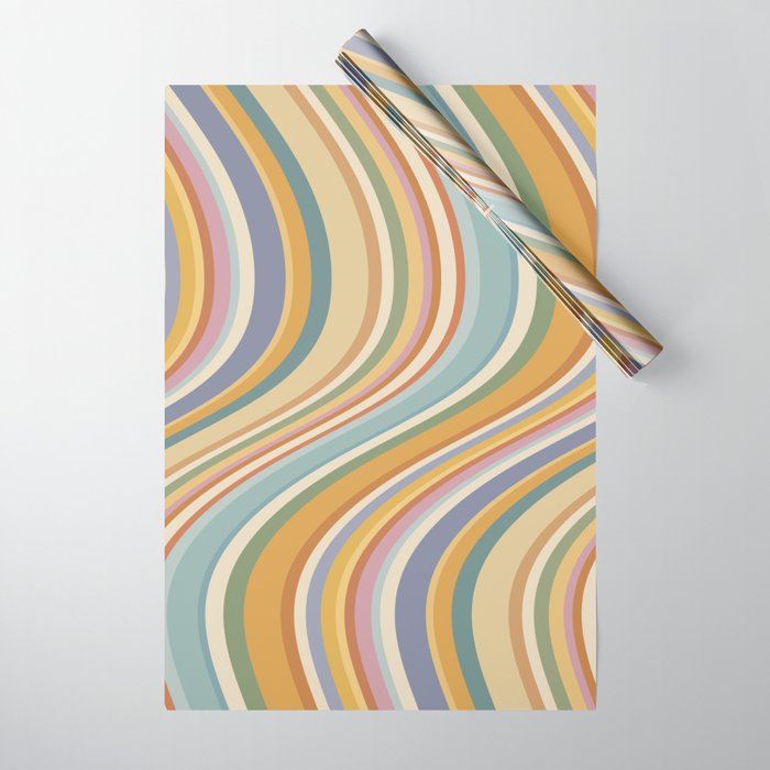 Wavy Stripes VI - Vintage Pastel Wrapping Paper Gallery Image 1