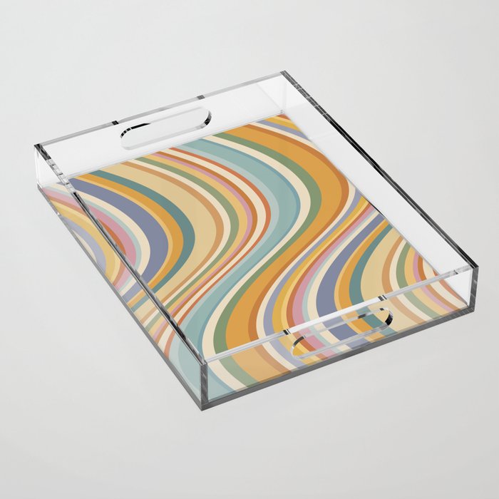 Wavy Stripes VI - Vintage Pastel Acrylic Tray Gallery Image 1