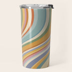 Wavy Stripes VI - Vintage Pastel Travel Mug Gallery Image 2