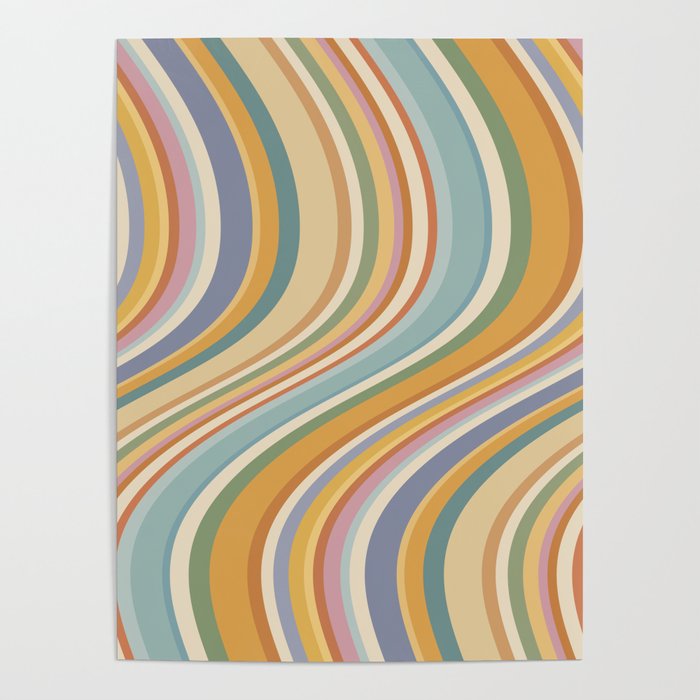 Wavy Stripes VI - Vintage Pastel Poster Gallery Image 1