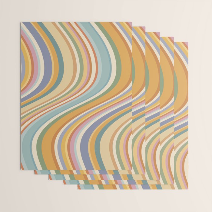 Wavy Stripes VI - Vintage Pastel Wrapping Paper Gallery Image 3