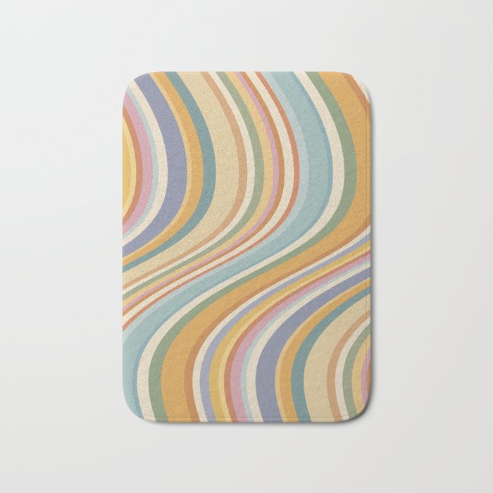 Wavy Stripes VI - Vintage Pastel Bath Mat Gallery Image 1