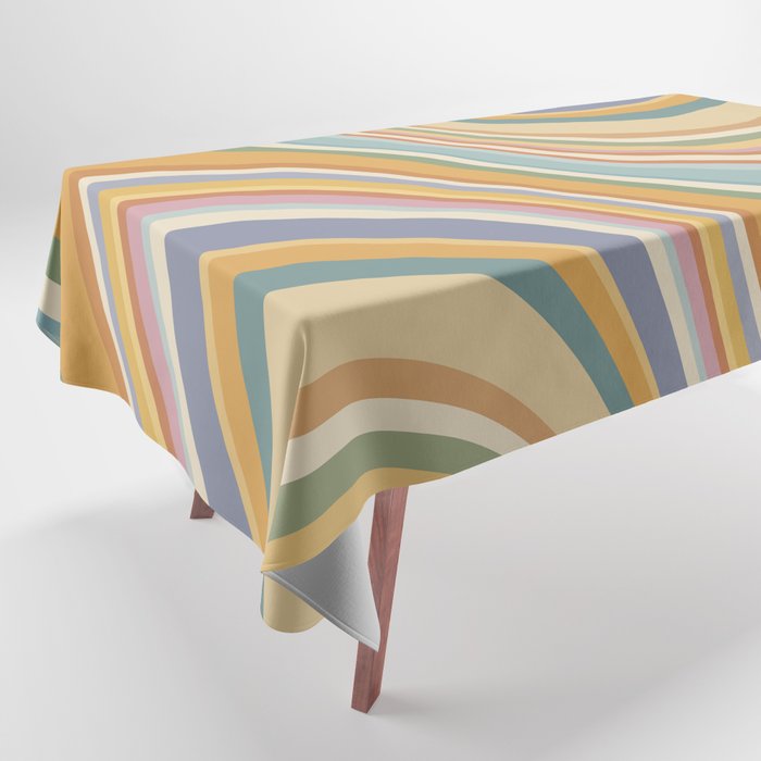 Wavy Stripes VI - Vintage Pastel Tablecloth Gallery Image 1
