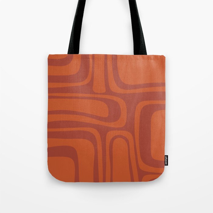 Palm Springs Mid Century Modern Abstract in Mid Mod Burnt Orange Tote Bag Gallery Image 1