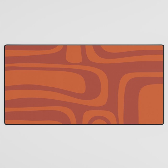 Palm Springs Mid Century Modern Abstract in Mid Mod Burnt Orange Desk Mat Gallery Image 3