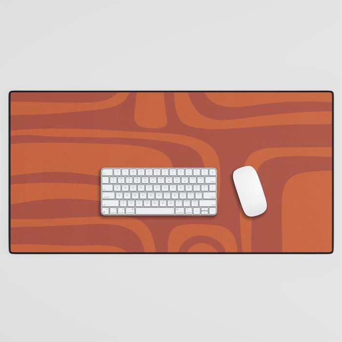 Palm Springs Mid Century Modern Abstract in Mid Mod Burnt Orange Desk Mat Gallery Image 1