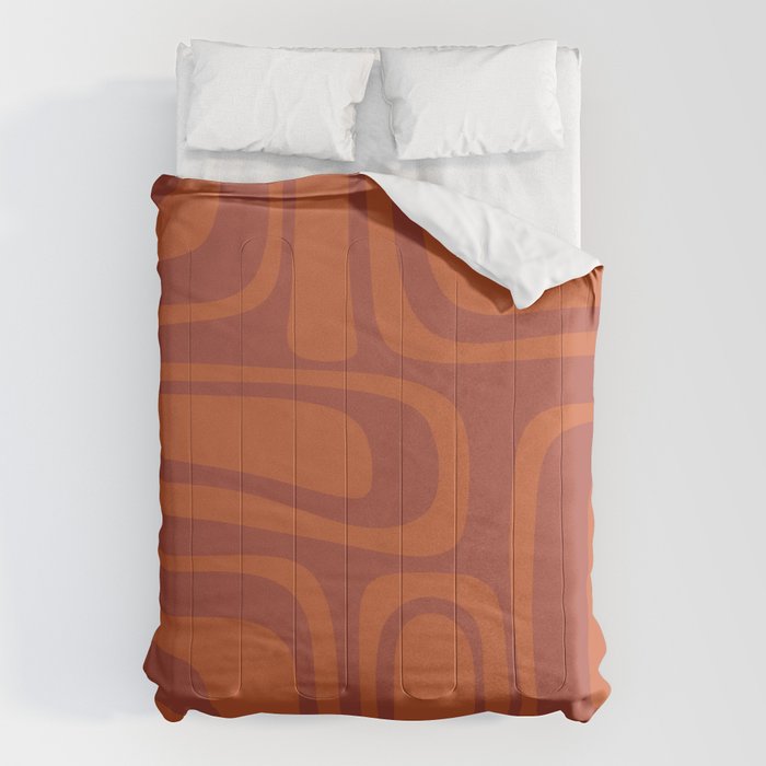 Palm Springs Mid Century Modern Abstract in Mid Mod Burnt Orange Comforter Gallery Image 1