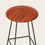 Palm Springs Mid Century Modern Abstract in Mid Mod Burnt Orange Stool Gallery Image 2