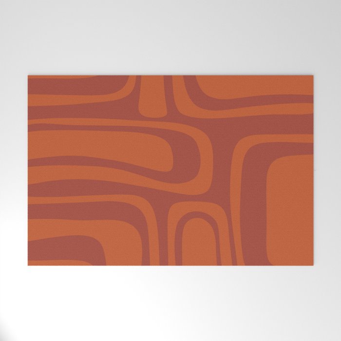 Palm Springs Mid Century Modern Abstract in Mid Mod Burnt Orange Welcome Mat Gallery Image 1