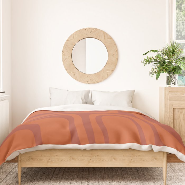 Palm Springs Mid Century Modern Abstract in Mid Mod Burnt Orange Duvet Cover Gallery Image 3