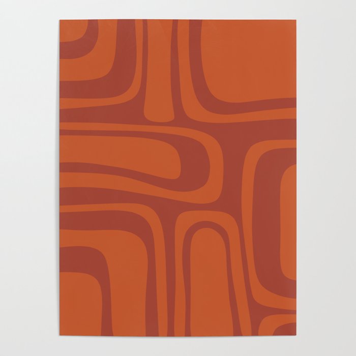 Palm Springs Mid Century Modern Abstract in Mid Mod Burnt Orange Poster Gallery Image 1