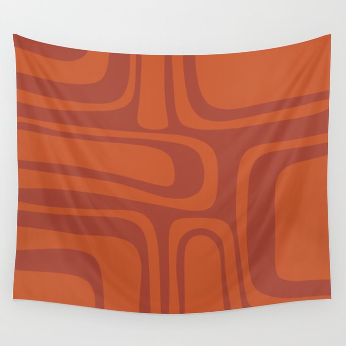 Palm Springs Mid Century Modern Abstract in Mid Mod Burnt Orange Wall Tapestry Gallery Image 1