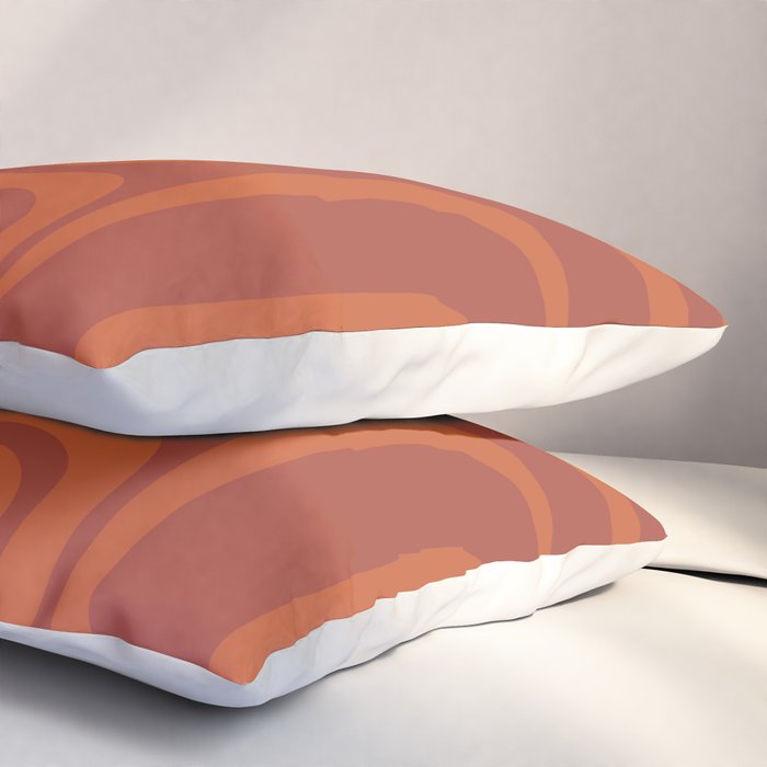 Palm Springs Mid Century Modern Abstract in Mid Mod Burnt Orange Pillow Sham Gallery Image 3