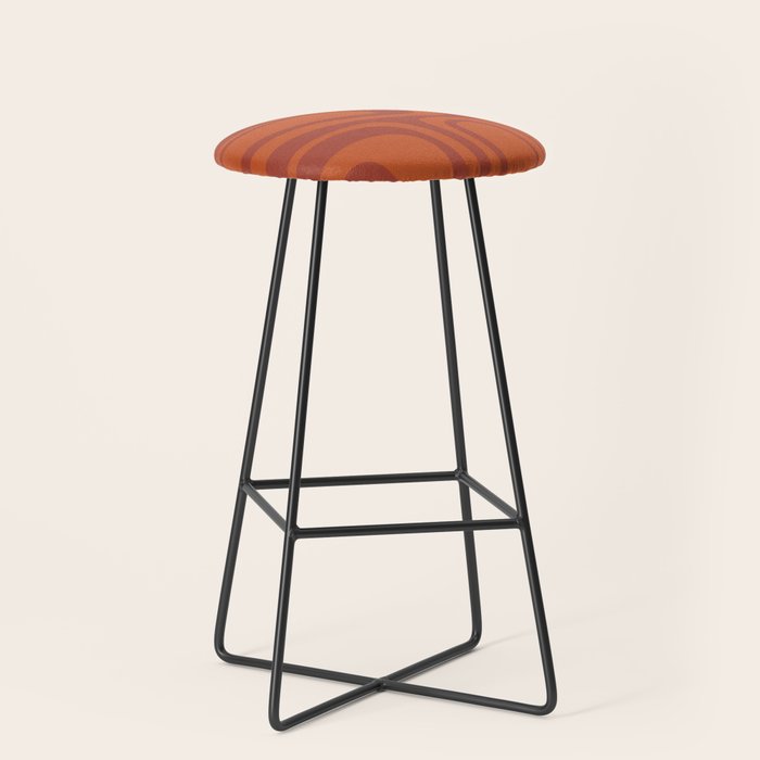 Palm Springs Mid Century Modern Abstract in Mid Mod Burnt Orange Stool Gallery Image 1