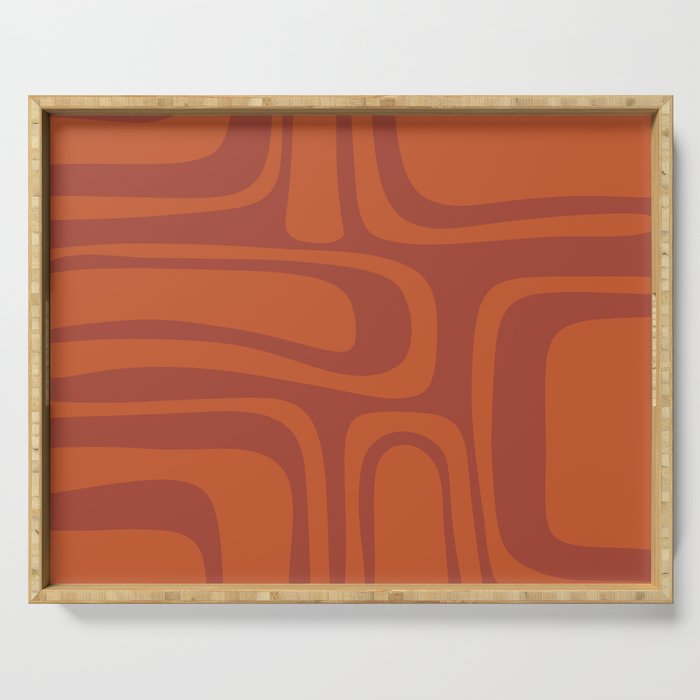 Palm Springs Mid Century Modern Abstract in Mid Mod Burnt Orange Serving Tray Gallery Image 1