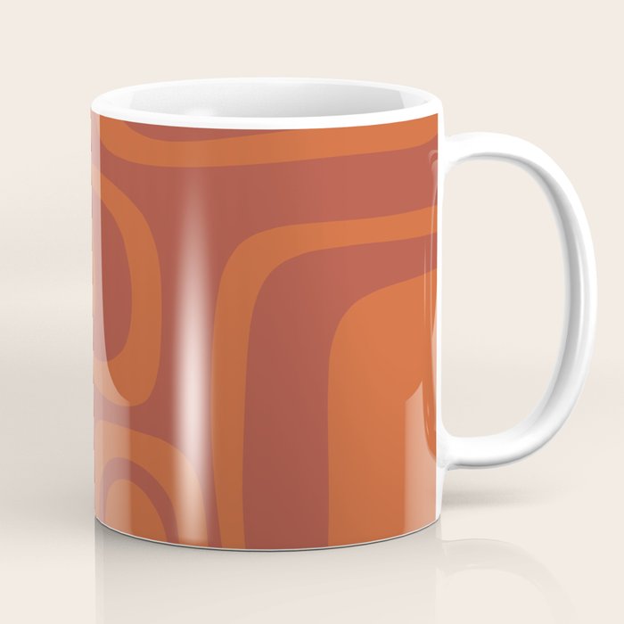 Palm Springs Mid Century Modern Abstract in Mid Mod Burnt Orange Coffee Mug Gallery Image 1