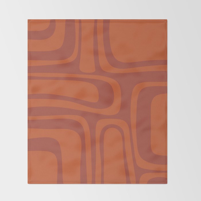 Palm Springs Mid Century Modern Abstract in Mid Mod Burnt Orange Throw Blanket Gallery Image 2