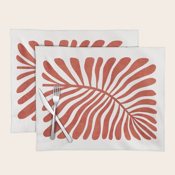 Terracotta abstract leaf Placemat Gallery Image 1