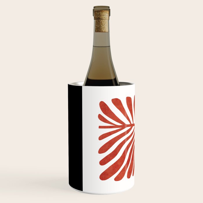 Terracotta abstract leaf Wine Chiller Gallery Image 2
