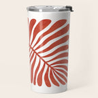 Terracotta abstract leaf Travel Mug Gallery Image 2