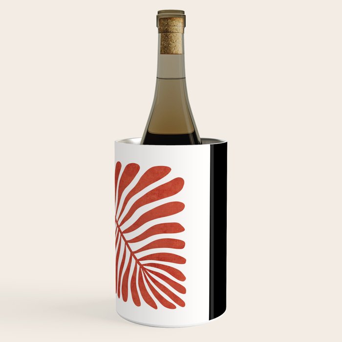 Terracotta abstract leaf Wine Chiller Gallery Image 3