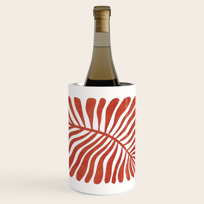 Terracotta abstract leaf Wine Chiller Gallery Image 1