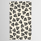 Wispy Leaves Contemporary Pattern in Black and Almond Cream Tablecloth Gallery Image 2