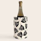 Wispy Leaves Contemporary Pattern in Black and Almond Cream Wine Chiller Gallery Image 2