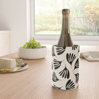 Wispy Leaves Contemporary Pattern in Black and Almond Cream Wine Chiller Gallery Image 4