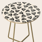 Wispy Leaves Contemporary Pattern in Black and Almond Cream Side Table Gallery Image 2