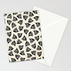 Wispy Leaves Contemporary Pattern in Black and Almond Cream Stationery Card Gallery Image 2