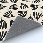 Wispy Leaves Contemporary Pattern in Black and Almond Cream Rug Gallery Image 4