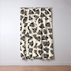 Wispy Leaves Contemporary Pattern in Black and Almond Cream Window Curtain Gallery Image 3